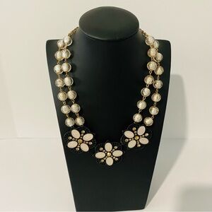 New York Double Beaded floral Statement Necklace.